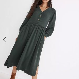 Madewell NWT Lightspun button front midi dress